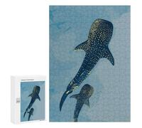 Rompecabezas para Adultos 300 PCS Whale Sharks in Blue Water Rompecabezas Juegos Relajantes Análisis Y Lógica Cumpleaños Y Navidad 300 PCS