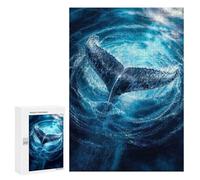 Rompecabezas para Adultos 300 PCS Whale Tail Oceans Deep Blue Rompecabezas para Adultos Juego Familiar Decoración del Hogar Cumpleaños Y Navidad 300 PCS
