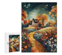 Rompecabezas para Adultos 300 PCS Whimsical Autumn Cottage Scene Rompecabezas para Adolescentes: Mejora La Memoria, Entrena Tu Cerebro Y Tus Manos. Regalos para Reducir El Estrés 300 PCS