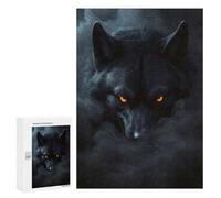 Rompecabezas para Adultos 300 PCS Wild Black Wolf Halloween Rompecabezas para Adultos Juego Práctico Mejora La Memoria Regalos para Amigos Y Familiares 300 PCS
