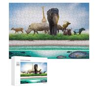 Rompecabezas para Adultos 300 PCS Wildlife Gathering by The Water's Edge Rompecabezas para Adultos Juguete Decoración De Pared Regalos para Mujeres Gran Regalo para Juegos 300 PCS