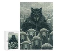 Rompecabezas para Adultos 300 PCS Wolf Mask Sheep Leader Rompecabezas para Adultos Juegos Relajantes Decoración De Pared Regalos para Amigos Y Familiares 300 PCS