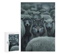 Rompecabezas para Adultos 300 PCS Wolf Sheep Creative Rompecabezas para Adolescentes Juego De Ingenio Análisis Y Lógica 300 PCS