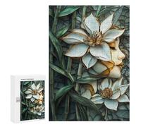 Rompecabezas para Adultos 300 PCS Woman and Flowers Kintsugi Rompecabezas para Adultos Juegos Relajantes Mejora La Memoria Cumpleaños Y Navidad 300 PCS