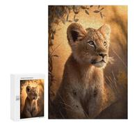 Rompecabezas para Adultos 300 PCS Young Lion Cub in Sunlight Rompecabezas para Adultos Juegos Familiares Corte De Precisión Cumpleaños Y Navidad 300 PCS