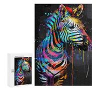 Rompecabezas para Adultos 300 PCS Zebra Animal Painting Rompecabezas para Adultos Juegos Familiares Corte De Precisión Cumpleaños Y Navidad 300 PCS