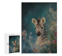 Rompecabezas para Adultos 300 PCS Zebra Portrait in Bloom Rompecabezas para Adultos Juegos Familiares Alivia El Estrés Regalo De Cumpleaños, Regalos, 300 PCS