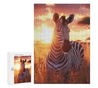 Rompecabezas para Adultos 300 PCS Zebra Sunset Harmony Rompecabezas para Adultos Juegos Relajantes Regalo De Cumpleaños Gran Regalo para Jugar 300 PCS
