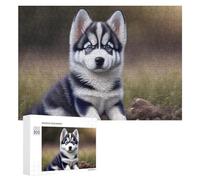 Rompecabezas para adultos, 300 piezas, adorable cachorro husky siberiano, rompecabezas para adultos, desafío difícil, ideal como regalo, 300 piezas
