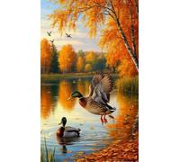 Rompecabezas para Adultos 300 Piezas,Animales de otoño en el Lago Juguetes Desafiantes Puzzle Imposible,Rompecabezas de Decoración Familiar 52x38cm
