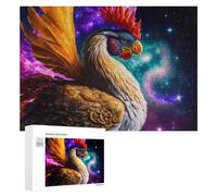 Rompecabezas para adultos, 300 piezas, arte cósmico de plumas de gallo, rompecabezas para adolescentes, juguetes antiestrés, regalos para mujeres, actividades divertidas en casa, 300 piezas