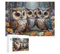 Rompecabezas para adultos, 300 piezas, búhos del bosque encantado, para adultos, juegos de relajación, regalos de cumpleaños, regalos, 300 piezas