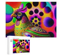 Rompecabezas para adultos, 300 piezas, colorido pollo, arte impreso, rompecabezas para adultos, desafío difícil, ideal como regalo, 300 piezas