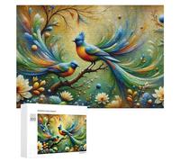 Rompecabezas para adultos, 300 piezas, coloridos pájaros de fantasía, 2 adolescentes, rompecabezas para decoración del hogar, cumpleaños único y regalos, 300 piezas