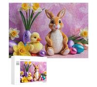 Rompecabezas para adultos, 300 piezas, conejito de Pascua y pato, juego de peluche relajante, análisis y lógica, regalos únicos de cumpleaños y Navidad, 300 piezas