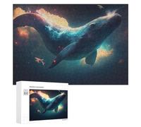 Rompecabezas para adultos, 300 piezas de ballena en el espacio, 2 sierras de calar para adultos, juegos divertidos, decoración perfecta desafiante para completar 300 piezas