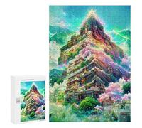 Rompecabezas para adultos, 300 piezas de fantasía de pueblo de montaña para adultos, juego familiar, compilación de patrones, interacción entre padres e hijos, 300 piezas