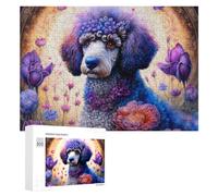Rompecabezas para adultos, 300 piezas de fantasía floral, arte de caniche para adolescentes, juego de acertijo cerebral, decoración del hogar, cumpleaños único y regalos, 300 piezas