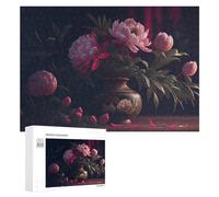 Rompecabezas para adultos, 300 piezas de ramo de peonías brillantes, decoración para adultos, juegos de relajación, regalos para mujeres, regalo de cumpleaños, regalos, 300 piezas