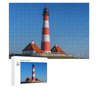 Rompecabezas para adultos, 300 piezas de torre de faro rojo y blanco para adultos, juego de acertijo cerebral, decoración de pared, regalo de cumpleaños, regalos, 300 piezas