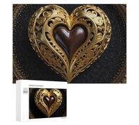 Rompecabezas para adultos, 300 piezas, decoración de corazón dorado, para adultos, juegos relajantes, regalos para mujeres, regalo de cumpleaños, regalos, 300 piezas