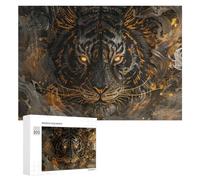 Rompecabezas para adultos, 300 piezas, diseño abstracto de tigre dorado, para adultos, juegos de relajación, regalos de cumpleaños, regalos, 300 piezas
