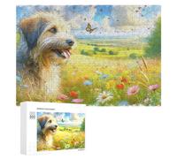 Rompecabezas para adultos, 300 piezas, diseño de mariposas, jardín, perro, arte de pared para adultos, juego de acertijo, decoración de pared, regalo de cumpleaños, regalos, 300 piezas