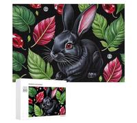 Rompecabezas para adultos, 300 piezas, glamuroso conejo negro con joyas, rompecabezas relajante, análisis y lógica, regalos únicos de cumpleaños y Navidad, 300 piezas