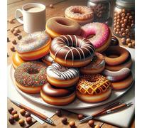 Rompecabezas para Adultos 300 Piezas Pan de Dona con café Puzzle Adultos,Entretenimiento Creativo Diversión,Decoración Familiar,Regalo para la Relajación