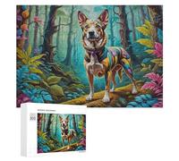 Rompecabezas para adultos, 300 piezas, rompecabezas coloridos de perro del bosque para adultos, juegos familiares, pero divertidos y divertidos para cumpleaños, Navidad, 300 piezas