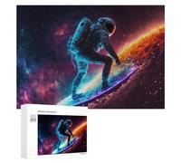 Rompecabezas para adultos, 300 piezas, rompecabezas de aventura de surf espacial para adultos, juegos de relajación, regalos para mujeres, regalo de cumpleaños, regalos, 300 piezas