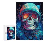 Rompecabezas para adultos, 300 piezas, rompecabezas de calavera espacial, casco, rompecabezas de obras de arte para adultos, juego mental, análisis y lógica, regalos de cumpleaños y regalos únicos