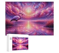 Rompecabezas para adultos, 300 piezas, rompecabezas mágico de escena de flamencos para adultos, juegos de relajación, regalos para mujeres, regalo de cumpleaños, regalos, 300 piezas
