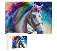 Rompecabezas para adultos, 300 piezas, unicornio arcoíris, fantasía, arte, 2, rompecabezas para adultos, juego práctico para mejorar la memoria, regalos para amigos y familiares, 300 piezas