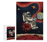 Rompecabezas para adultos, 300 piezas, virus de lucha de astronauta, rompecabezas espaciales para adultos, juguete antiestrés, ensamblaje de patrones, actividades divertidas para el hogar, 300