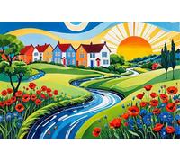 Rompecabezas para Adultos 3000 Piezas, Puzzle 3000 Piezas Adultos Paisajes Abstractos, 122x81cm Puzzles Desafiante Flores con Letras en la Parte Posterior, Relax Regalo para Mujeres y Hombres