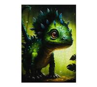 Rompecabezas para Adultos 38x26cm/1000pcs Green Spiky Lizard in Forest Rompecabezas para Adultos Juego Práctico Decoración De Pared Interacción Entre Padres E Hijos 38x26cm/1000pcs