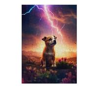 Rompecabezas para Adultos 38x26cm/1000pcs Lightning Dog in Fantasy Landscape Rompecabezas De Juguete para Decoración De Pared Análisis Y Lógica Desafiante De Completar 38x26cm/1000pcs