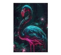 Rompecabezas para Adultos 38x26cm/1000pcs Neon Flamingo in Jungle Rompecabezas para Adultos Juegos Relajantes Análisis Y Lógica Actividades Divertidas En Casa 38x26cm/1000pcs