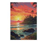 Rompecabezas para Adultos 38x26cm/1000pcs Sunset Beach Paradise -1 Rompecabezas para Adultos Juguetes Antiestrés Decoración Desafiante De Completar 38x26cm/1000pcs