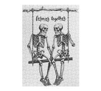 Rompecabezas para Adultos 38x26cm/1000pcs Swing Skeleton Love Rompecabezas para Adultos Juego De Ingenio Una Obra De Arte Regalo De Cumpleaños, Regalos, 38x26cm/1000pcs