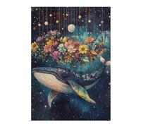 Rompecabezas para Adultos 38x26cm/1000pcs Whale with Flowers in Space-4 Rompecabezas para Adultos Juguete Decoración De Pared Decoración De Pared Cumpleaños 38x26cm/1000pcs