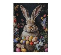 Rompecabezas para Adultos 38x26cm/1000pcsS Easter Bunny with Basket of Eggs-2 Rompecabezas Juego De Ingenio Regalos para Mujeres Cumpleaños Y Navidad 38x26cm/1000pcsS