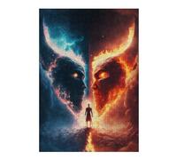 Rompecabezas para Adultos 38x26cm/1000pcsS Evil Vs Good Epic Battle Poster Rompecabezas para Adultos Juego De Ingenio Corte De Precisión Actividades Divertidas En Casa 38x26cm/1000pcsS