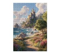 Rompecabezas para Adultos 38x26cm/1000pcsS Fantasy Castle by The Sea -1 Rompecabezas para Adultos Juguetes DIY Decoración De Pared Cumpleaños Y Navidad 38x26cm/1000pcsS