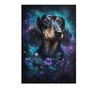 Rompecabezas para Adultos 38x26cm/1000pcsS Galactic Dachshund with Flowers -8 Rompecabezas para Adultos Juego De Ingenio Corte De Precisión Actividades Divertidas En Casa 38x26cm/1000pcsS