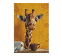 Rompecabezas para Adultos 38x26cm/1000pcsS Giraffe with Coffee Mug and Toilet Paper Rompecabezas Juego De Ingenio Regalos para Mujeres Cumpleaños Y Navidad 38x26cm/1000pcsS