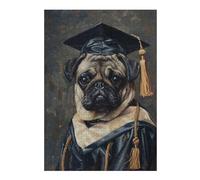 Rompecabezas para Adultos 38x26cm/1000pcsS Pug Graduation Portrait Art Rompecabezas para Adultos Juego De Ingenio Regalo De Cumpleaños Desafío Educativo 38x26cm/1000pcsS