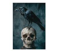 Rompecabezas para Adultos 38x26cm/1000pcsS Raven on Human Skull Rompecabezas Juego De Ingenio Regalos para Mujeres Cumpleaños Y Navidad 38x26cm/1000pcsS