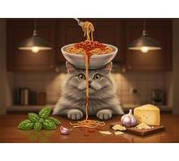 Rompecabezas para Adultos 4000 Piezas, Puzzle 4000 Piezas Adultos Gato Cocina, 141x87cm Puzzles Desafiante Gastronomía con Letras en la Parte Posterior sin Polvo, Relax Regalo para Mujeres y Hombres